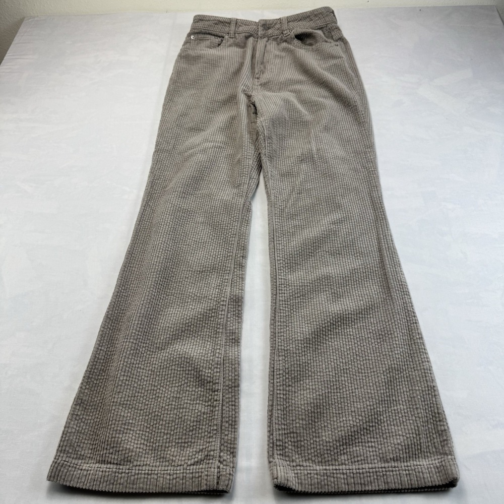 Glassons Corduroy Flare Pants Women's Size 8 Taupe Wide Leg Y2K